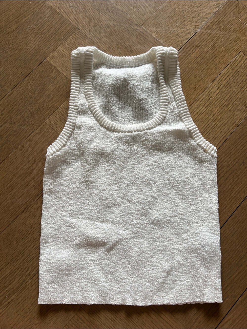 Women’s thick White knit Tank Top